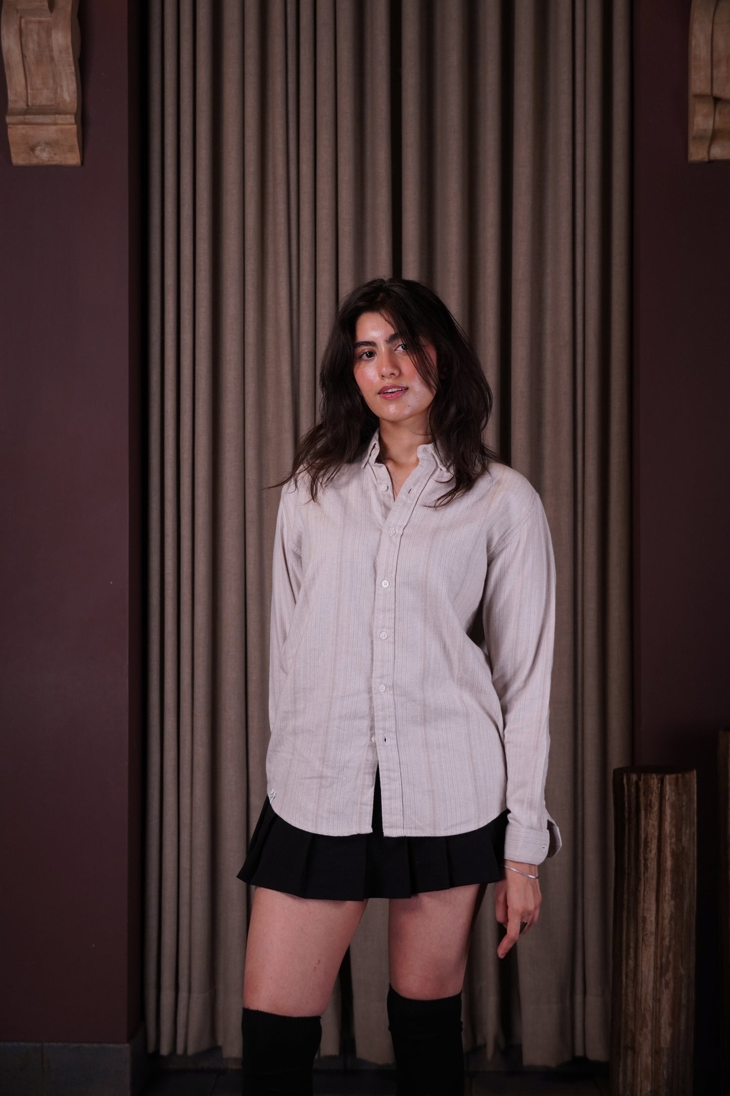 White flannel shirt