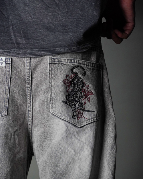 Tigerback grey denim