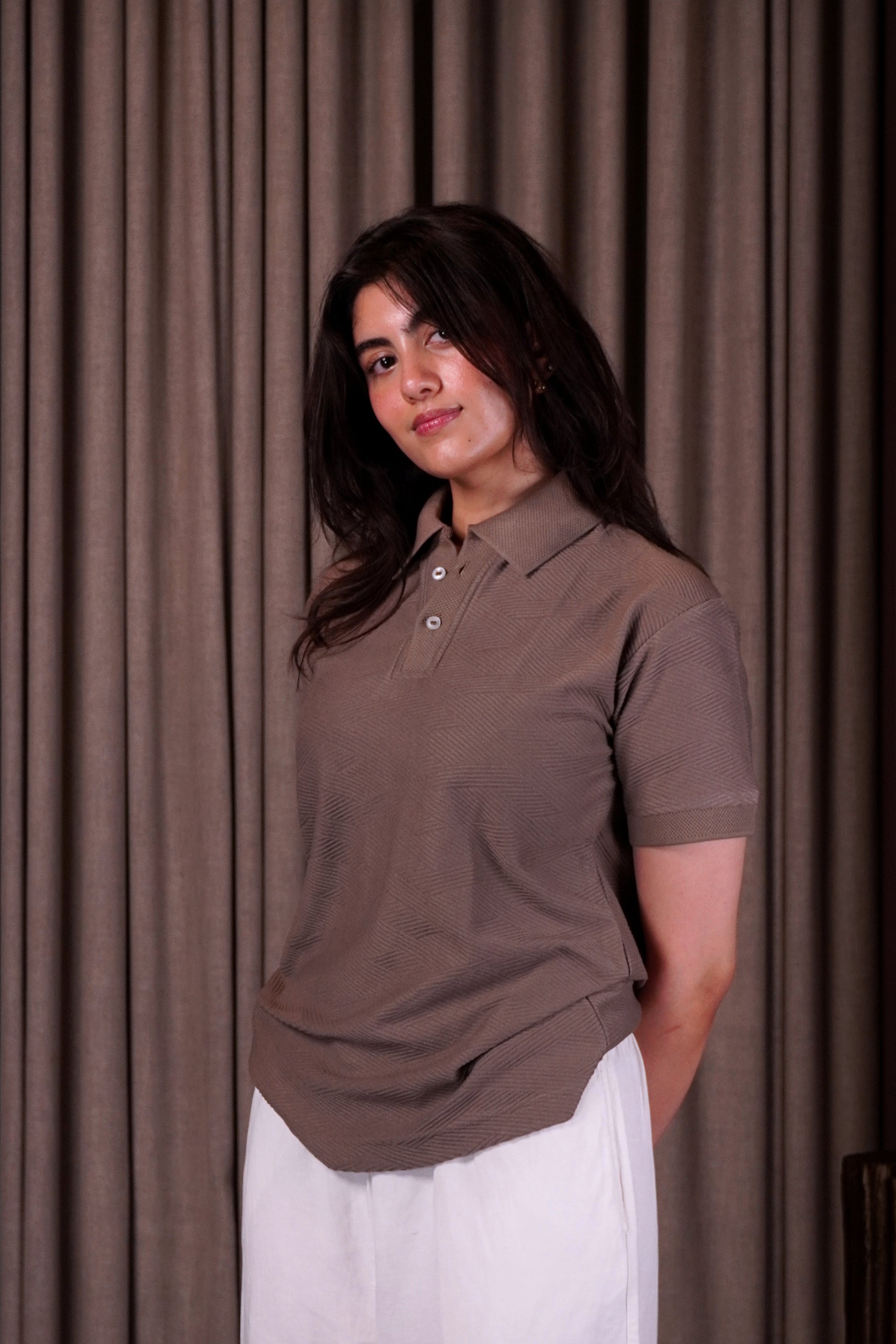 Mocha textured polo
