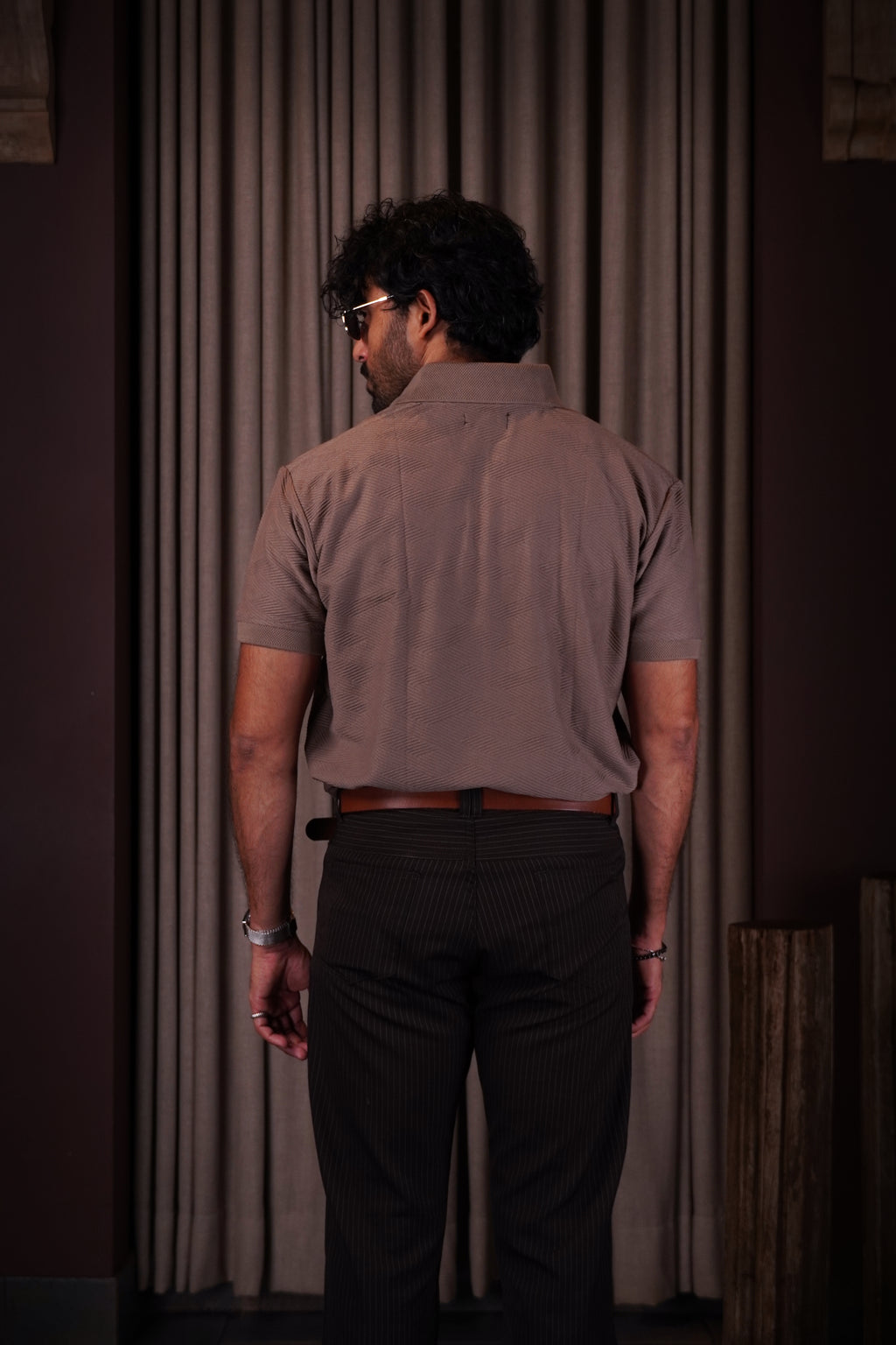 Mocha textured polo