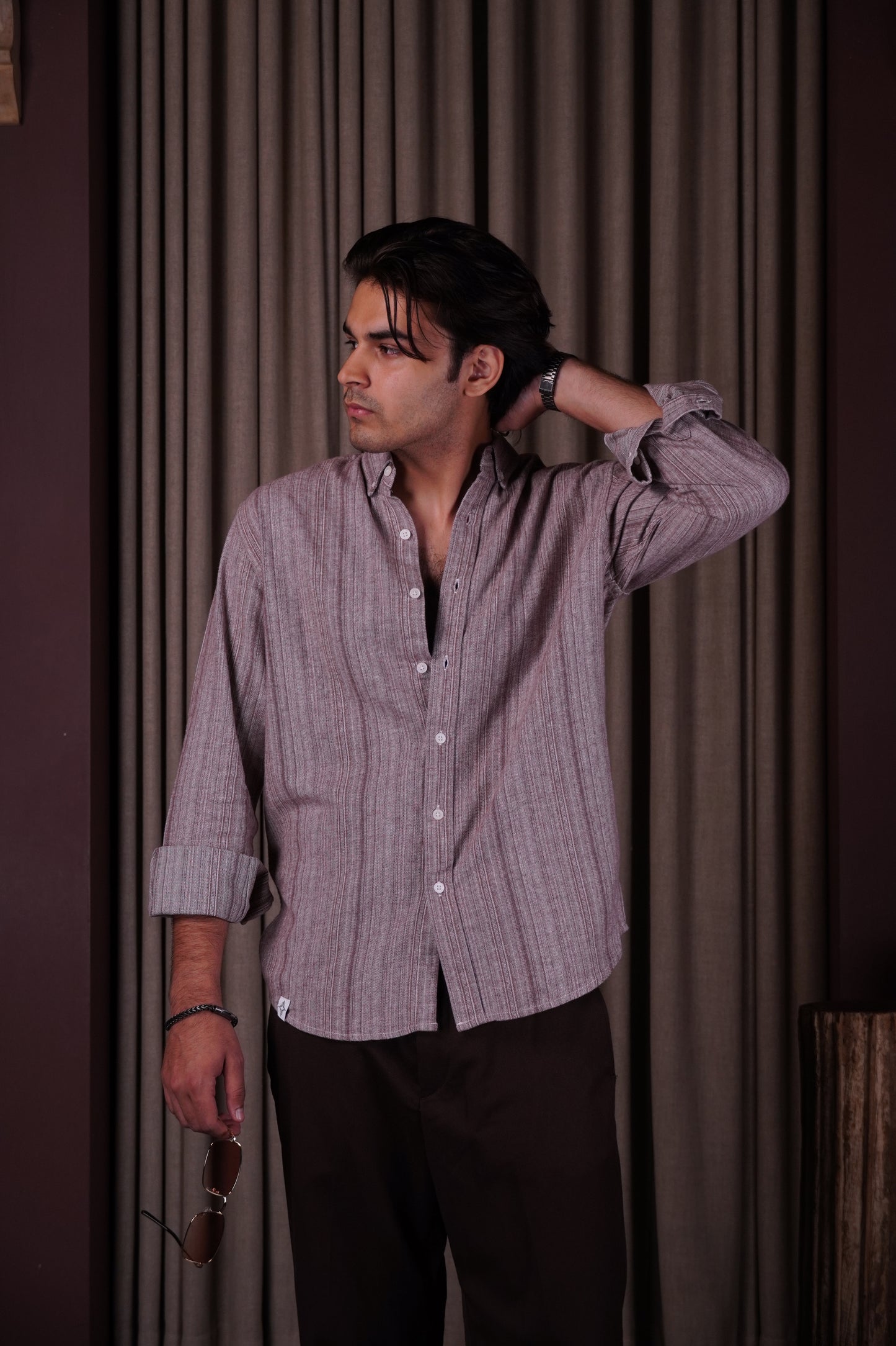 Maroon flannel shirt