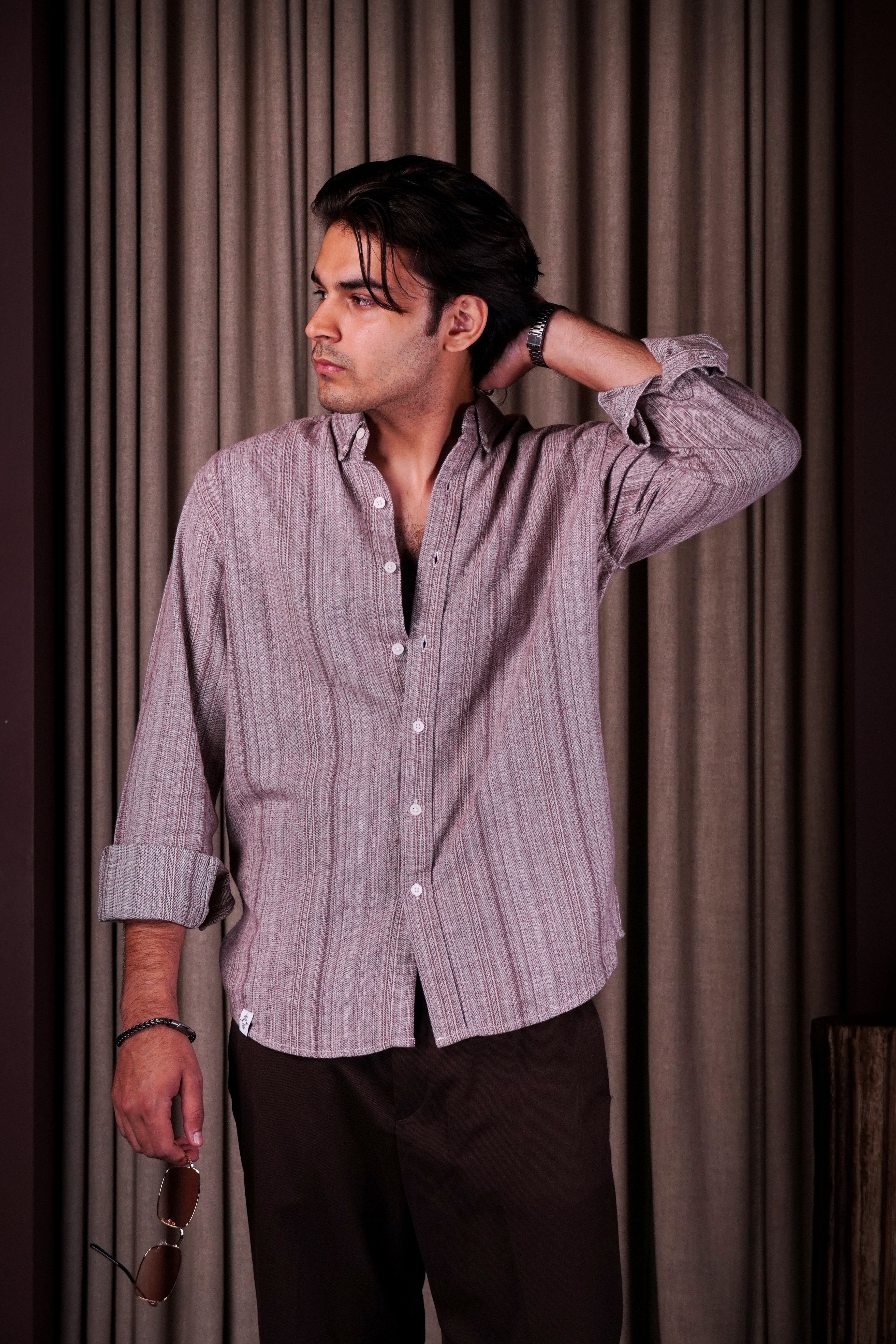 Maroon flannel shirt