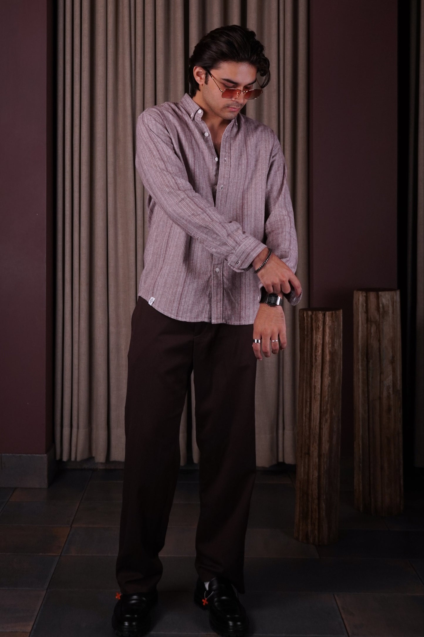 Maroon flannel shirt