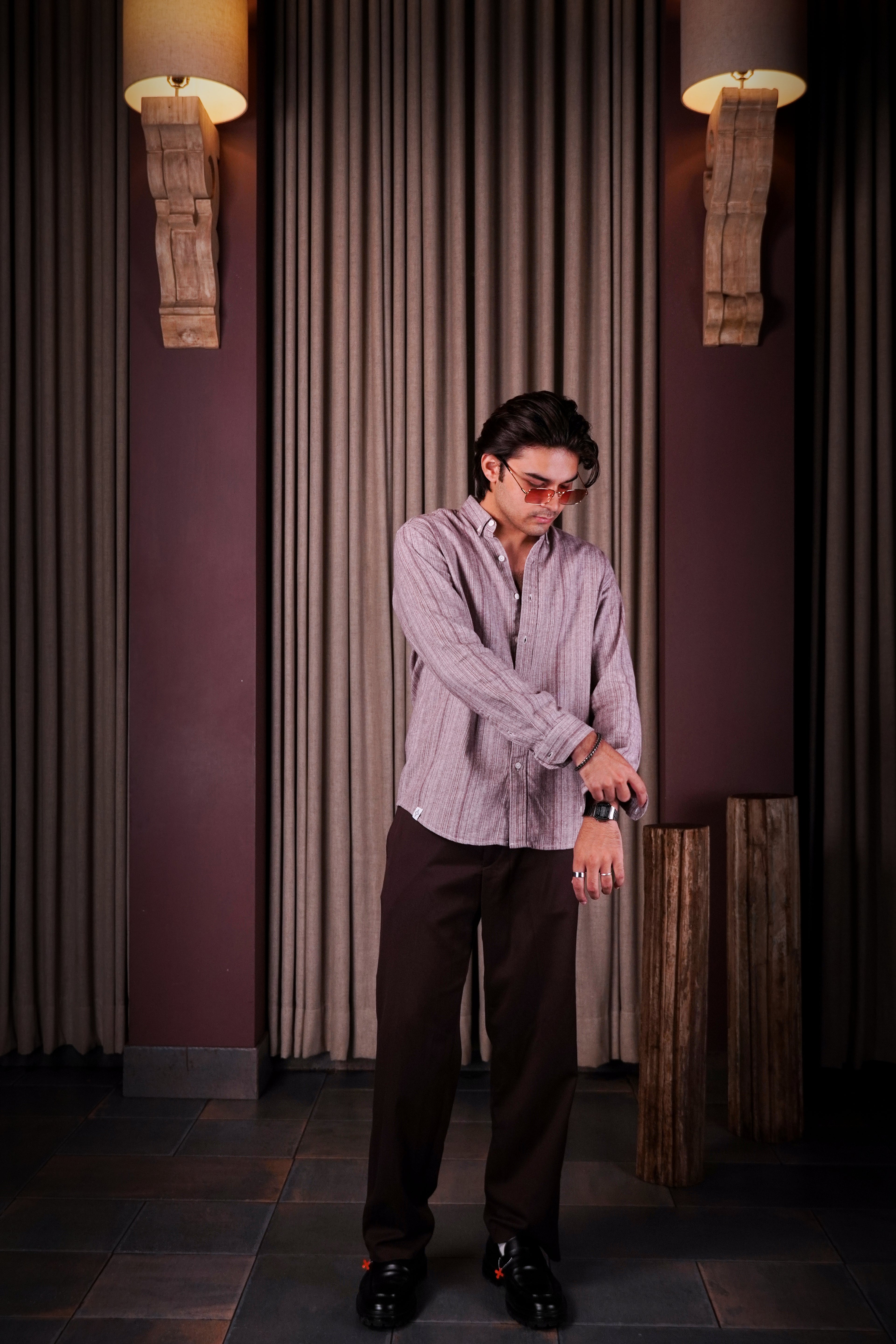 Maroon flannel shirt