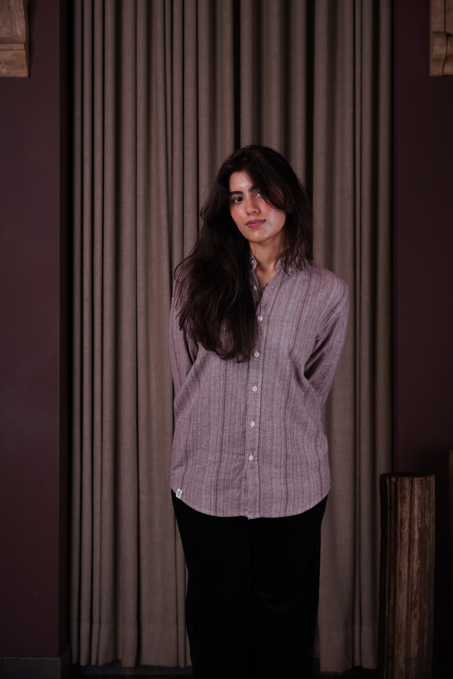 Maroon flannel shirt