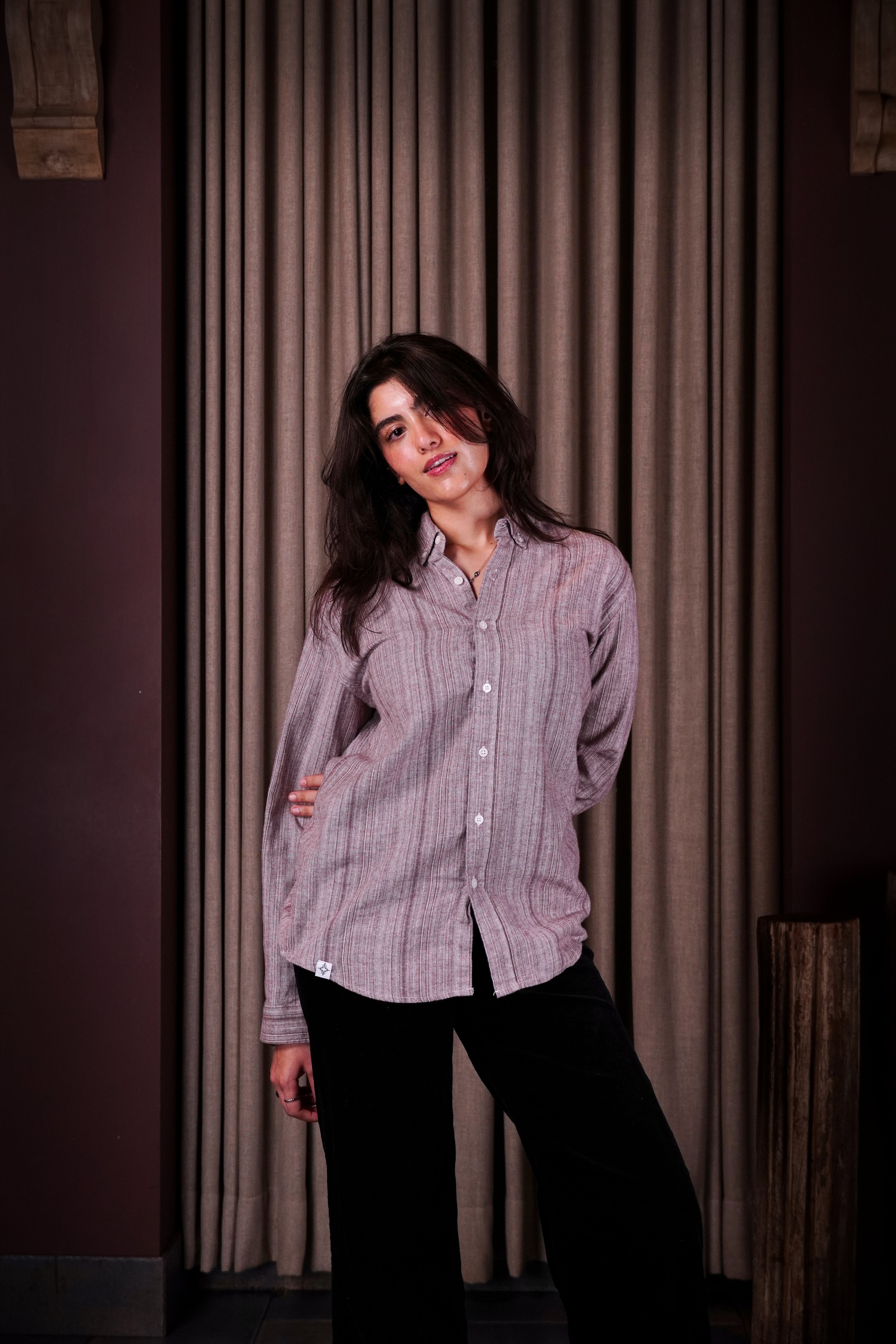 Maroon flannel shirt