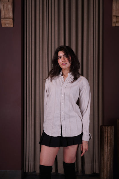 White flannel shirt