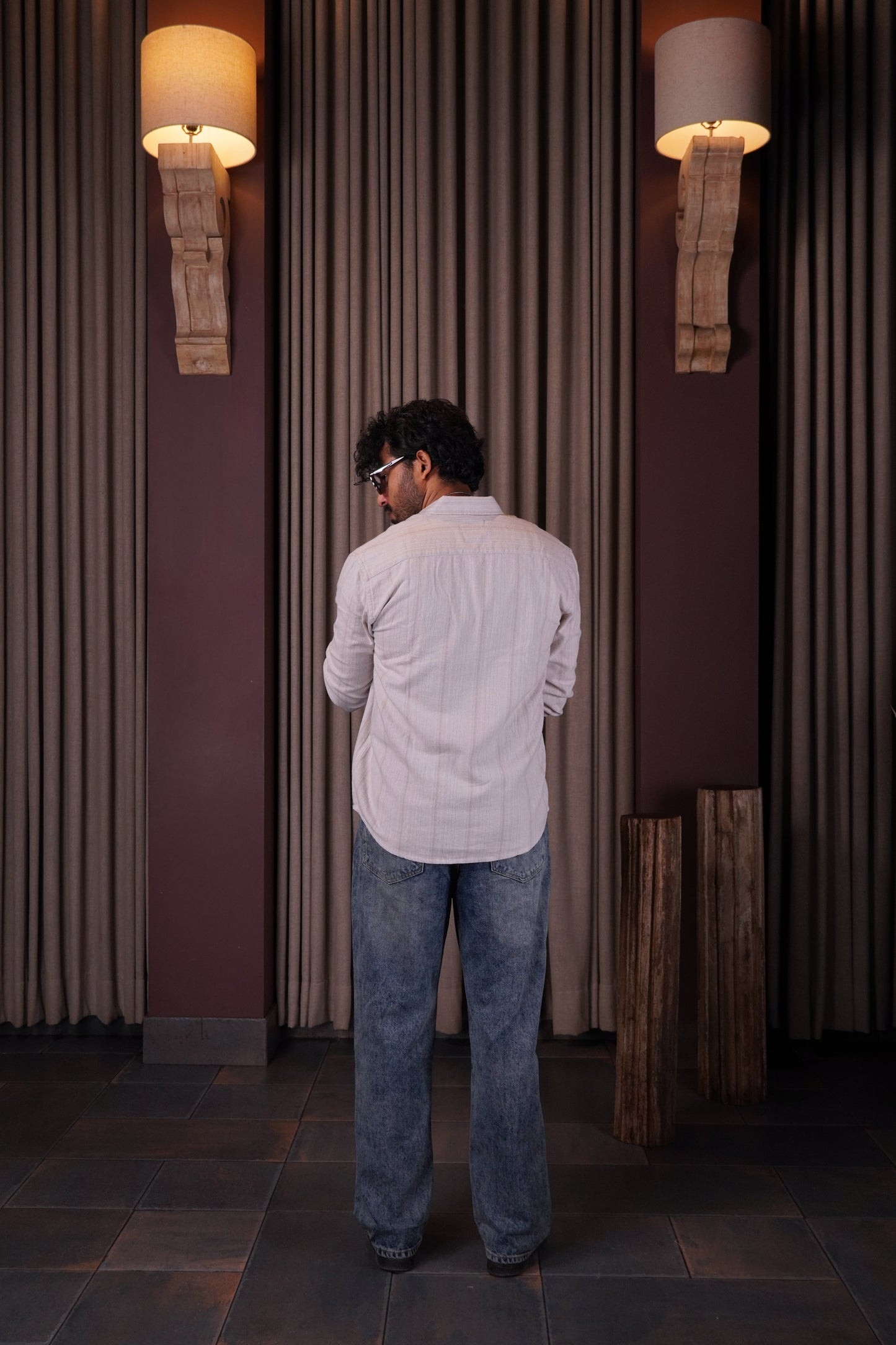 White flannel shirt