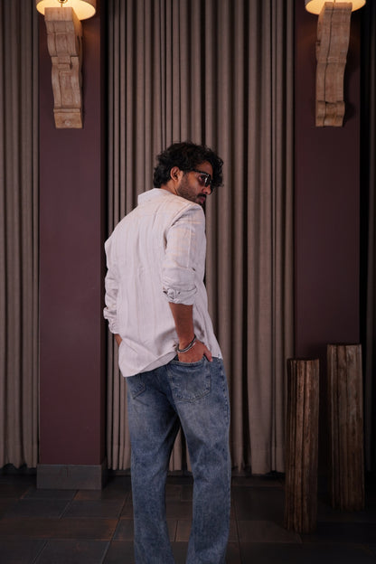 White flannel shirt